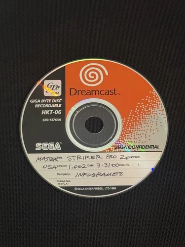 Sega Dreamcast Prototype GD-ROM (HKT-06) Striker Pro 2000 (MASTER COPY)