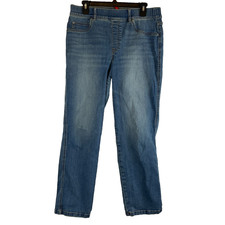 Spanx Pull On Jeans Xl Blue Straight Leg