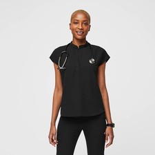 Figs Rafaela Black Oversized Scrub Top Size L NWT WXXSW1003