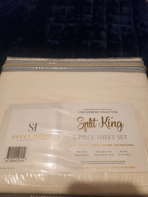 Sweet Home Collection 1500 Supreme Split King Sheet Set Ivory