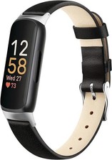 Leather Band for Fitbit Inspire 3 Bands Women Men, Genuine Leather Soft Strap