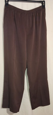 ALFRED DUNNER sz 14 Brown Pant Elastic Waist Pockets w15h22i28r12