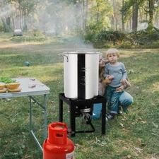 Propane 30 Qt. Turkey Fryer Set 55,000 BTU Burner Ideal for Outdoor Cooking