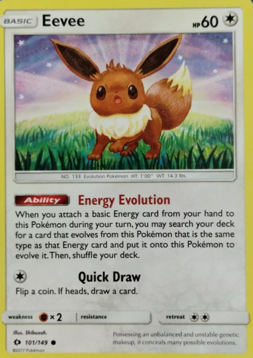 2019 Pokemon TCG - Eevee 101/149 -(?)  SEE SCANNED CARD