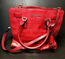 NEW Michael Kors Dillon Large Red Cocodile Embossed Leather Tote NWOT