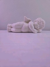Vintage Laying Lounging Cherub Cupid Angel Figure Statue Home Decor 7" L x 3"T