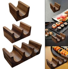 Tacos Holder Divider Stand Taco Rack Taco Plates Walnut Wooden Serving Rack
