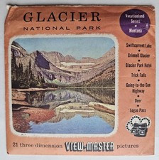 Glacier National Park View-Master S3 Packet 3 Reel Set VTG 1948 Reel 46 47 48