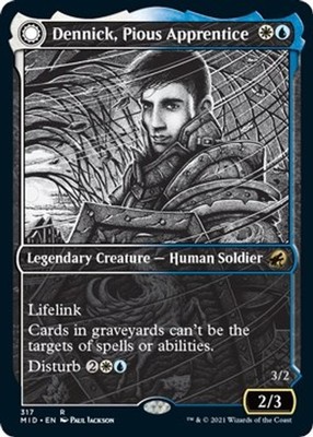 Dennick, Pious Apprentice (Showcase) Innistrad: Midnight Hunt MTG 317 NM