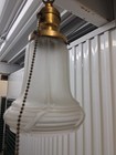 Restored Antique Brass Light Fixture With Frosted Acorn Shade # 1 — photo 6