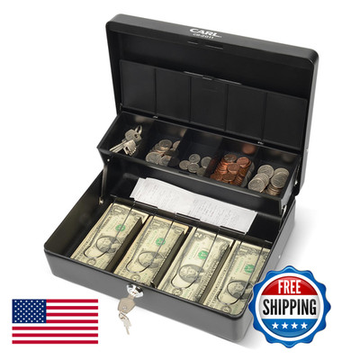 Carl Cb-2011 Lockable Cash Coin Tray Durable Metal Money Key Lock For Bills