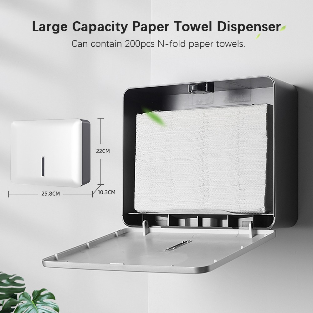 Wall Mount Paper Towel Dispenser Multifold Hand Towel Tissue Holder With Key
