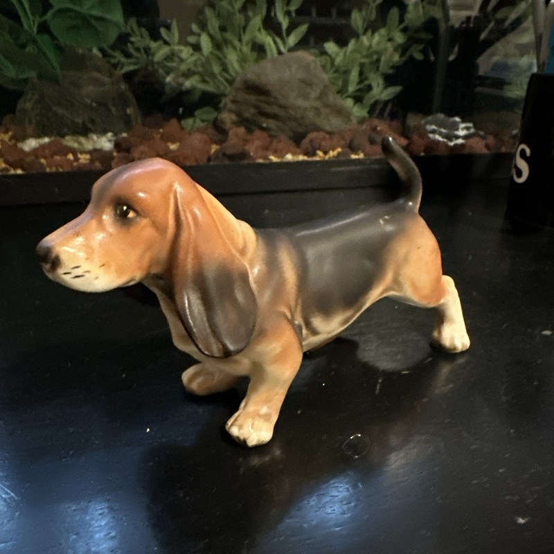 Vintage Basset Hound Figurine Japan