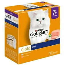 Purina Gourmet Gold 7+ Senior Tinned Pate Cat Food Ocean Fish & Salmon 8 x 85g