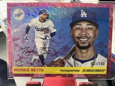 2025 Topps Chrome Platinum Mookie Betts Fuchsia Shimmer /100 Refractor