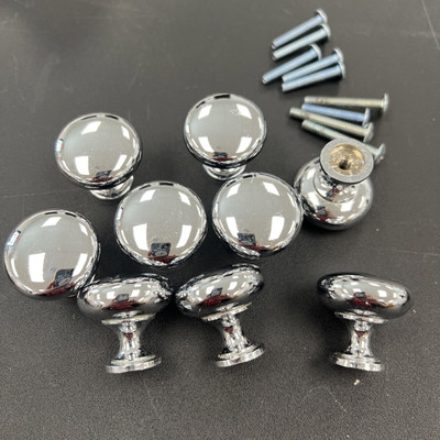 Round Cabinet/Drawer Button Knob 1.25  Satin Nickel Set 9 Original Package