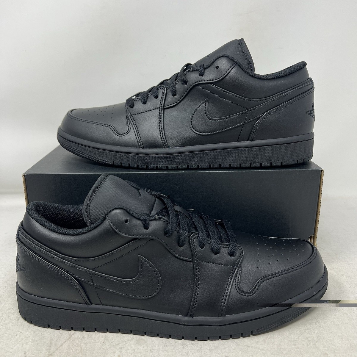 Nike Air Jordan 1 Low Triple Black Mens 10.5 Shoes Sneakers 