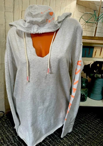 UNDERCOVER Victoria's Secret '91 vintage Felpa con cappuccio pull over grigio erica taglia L NUOVA!
