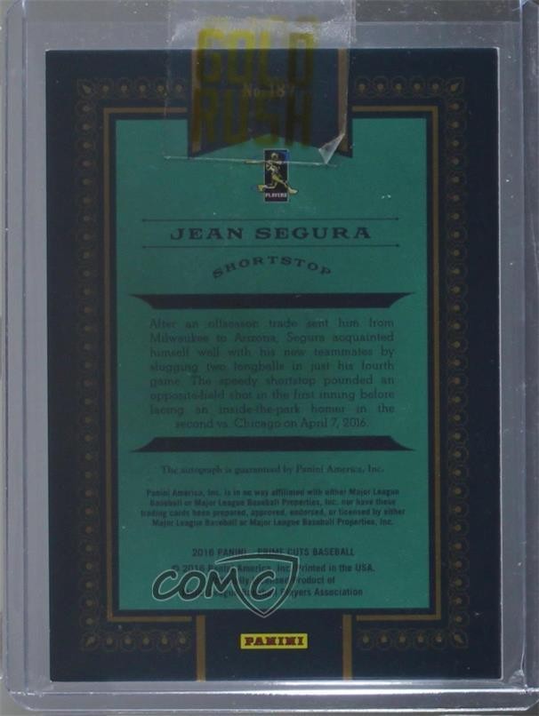 2016 Panini Prime Cuts Base VI Auto Bronze 12/15 Jean Segura #187 Auto fm0