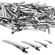  170 Pcs Alligator Hair Clips for Bows, Silver Bulk Duck Bill Hair Clips, 4 