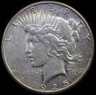1925-S $1 Peace Silver Dollar ~Circulated AU #C14