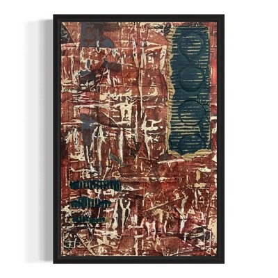 Original Framed Mixed Media Modern Art Collage Painting 12x18 ''Confession''