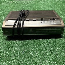 Vintage General Electric Alarm Clock AM FM Radio 7-4642B Blue Light WORKS TBT