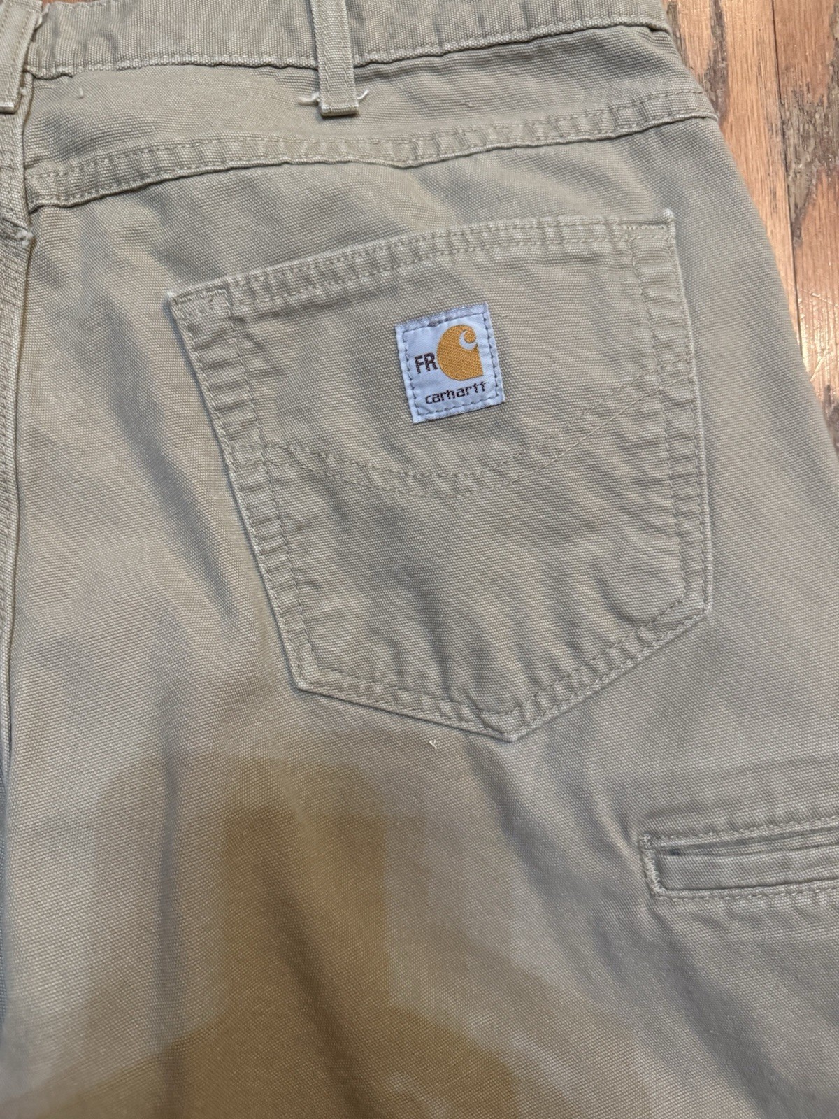 CARHARTT FRB159 GKH Flame Resistant Canvas Loose Fit Dungaree Cargo Pants 36x30. thumbnail 2