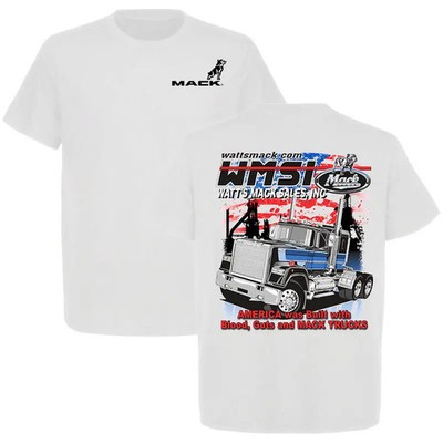 Mack Trucks Watt's Mack Sales ''America Was Built With Blood, Guts and MACK'' Tee