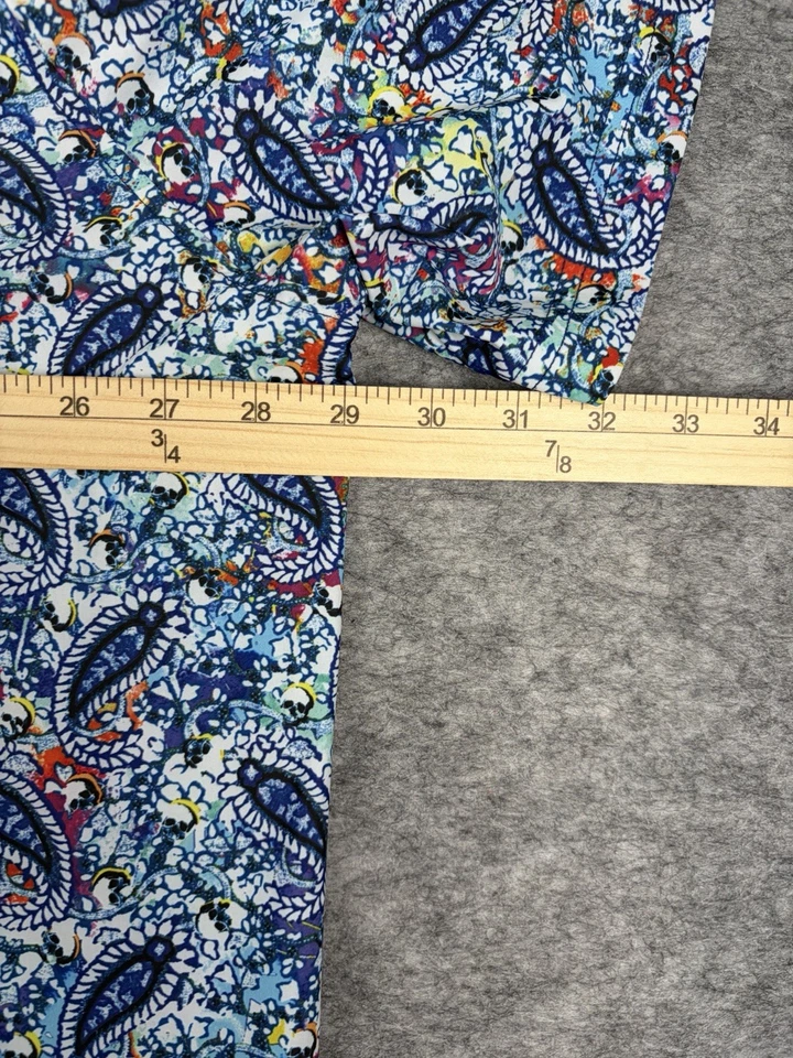 Рубашка мужская Robert Graham 3XLT с принтом в виде черепа пейсли функциональная с коротким рукавом громкая - Изображение 4 из 4