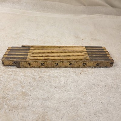 Vintage Evans Extension Rule X40 Wood & Brass Folding Ruler 72'' Long