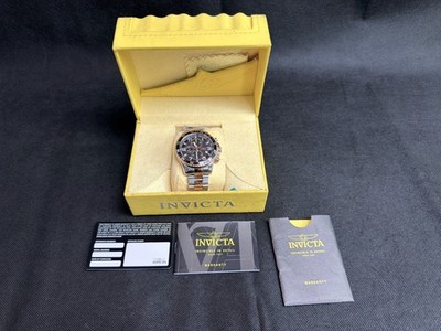 Invicta 14877 Chronograph Watch Men's Gold Silver Two Tone Analog Dial Designer