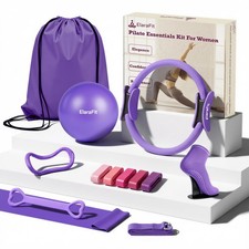 Home Pilates Ring and Ball Set for Women with 5 Resistance Bands 13 inch Magi...