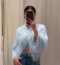 ZARA : Light Blue Fringed Jacket : 8376/857 : ALL SIZES