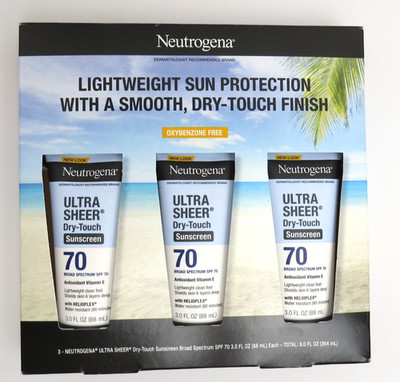 Neutrogena Ultra Sheer Dry-Touch Sunscreen Lotion, SPF 70, 3oz, 3pk