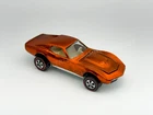 Hot Wheels Redline CUSTOM CORVETTE Orange US White Interior Very Nice !! WOW !!