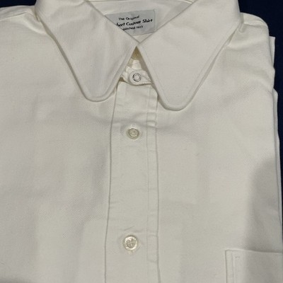 The Original Gambert Custon Shirt 100% Soft Cotton Men Large In White. Made USA