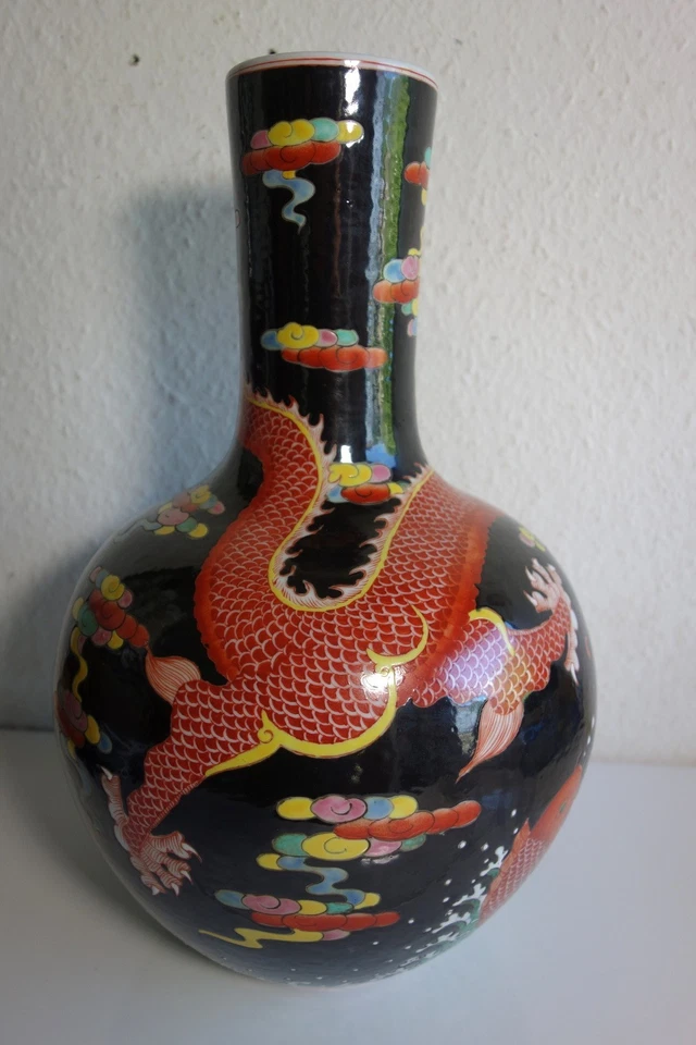 MUEAL ANTIK China Chinese Ming - Qianlong Vase Porzellan Drache Dragon 40 cm - Bild 1 von 4