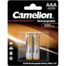 2 CAMELION AAA RECHARGEABLE 900mAh BATTERIES 2BL ACCU NI-MH 1.2V HR03 Ni-Mh NEW