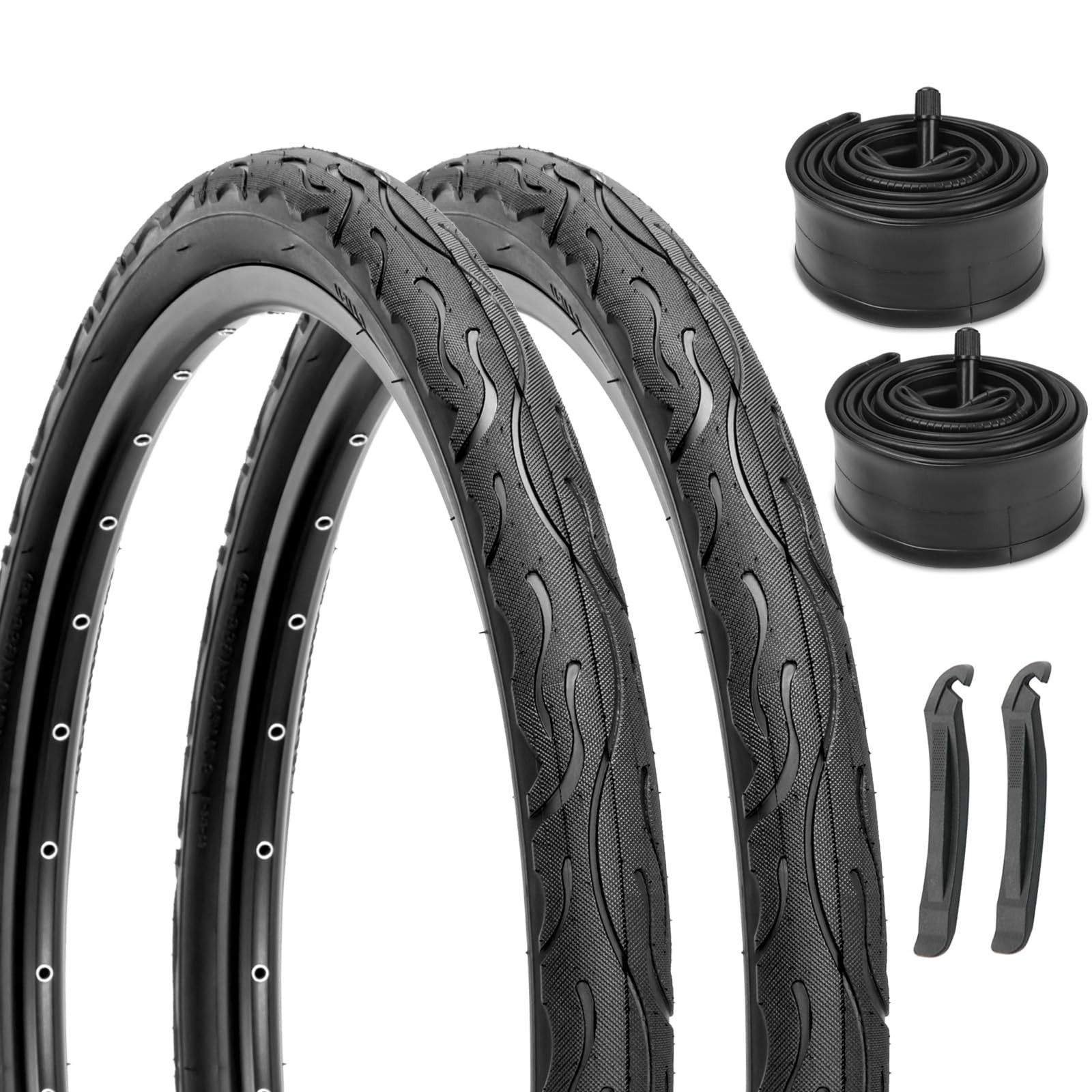 2-Pack Cruiser Bike Tires Set: 26x2.125inch, 2 Tires+2 Tubes+2 Tire Levers 