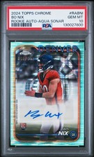 2024 TOPPS CHROME RC AUTOS VARIATIONS AQUA SONAR #RABNI BO NIX 65/199 PSA 10