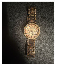 Michael Kors MK5495 Women's Gold Chronograph Quartz Wristwatch Brown Band 10 ATM