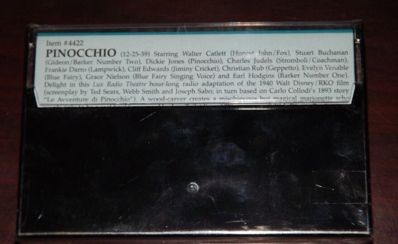 Disney's Pinocchio Radio Adaptation cassette tape NEW, sealed Lux Radio Theater