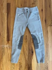 USED TAILORED SPORTSMAN TAN HOOK AND LOOP FASTENER JODHPURS KIDS SIZE 12