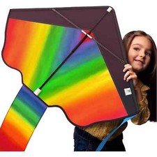 Rainbow Kite for Kids  Adults  Easy-to-Fly Beach Kite