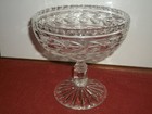 Crystal Stemmed Dish w/ Star Cut Design In Base  — photo 1