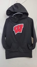Wisconsin Badgers Hoodie Adult Small Black Pullover Sweatshirt Colosseum NCAA
