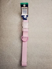 Top Paw Coated Nylon Waterproof Adjustabl Collar LARGE, Pink Zebra, (18in-26in)