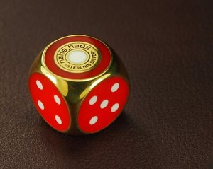Authentic Of Gold- Plated Two Dice With Impact- Resistant Enamel- 925 Silver