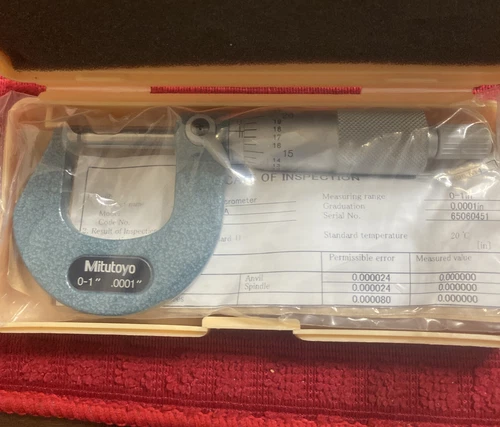 mitutoyo micrometer 1”  0-1”.0001”